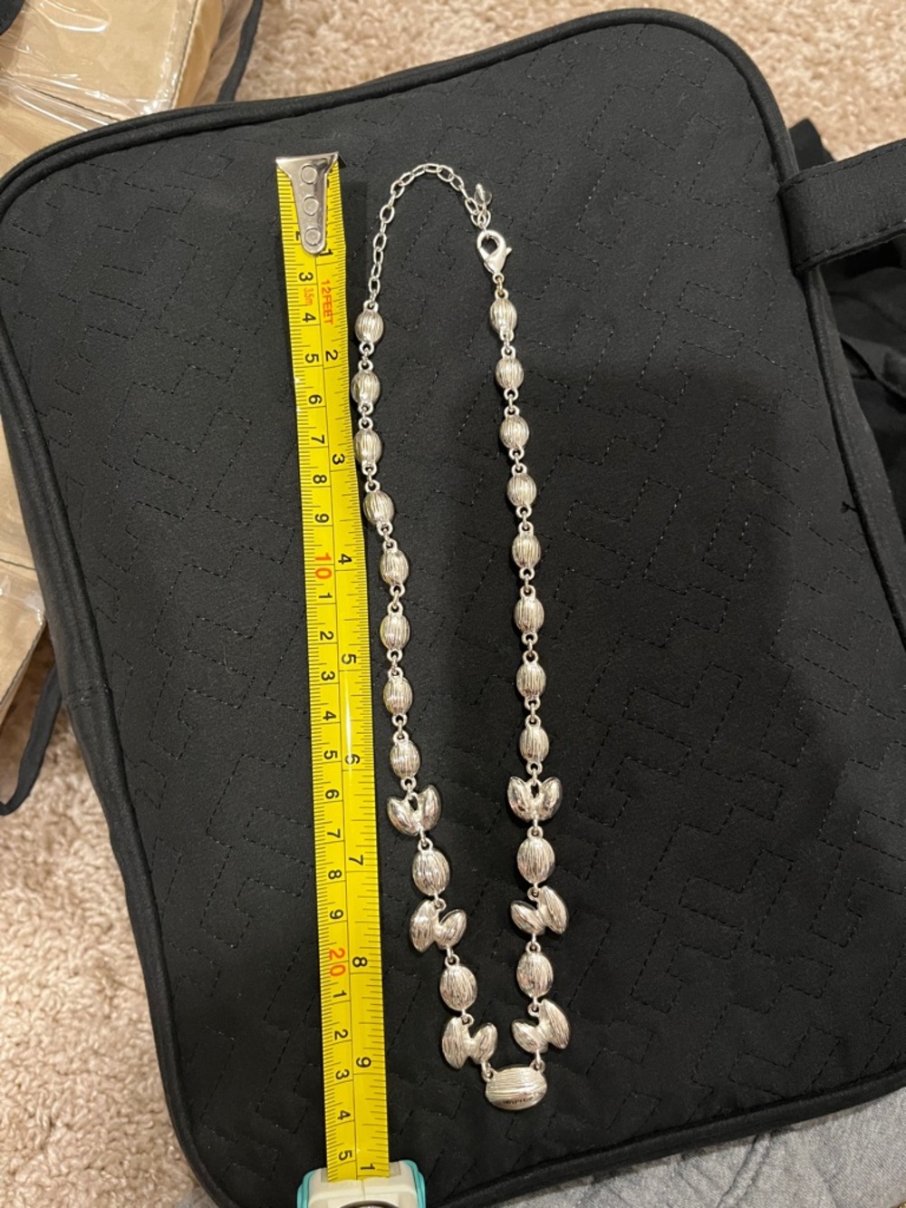 Napier Silver-Tone Clear Crystal Link Necklace - Picture 5 of 7